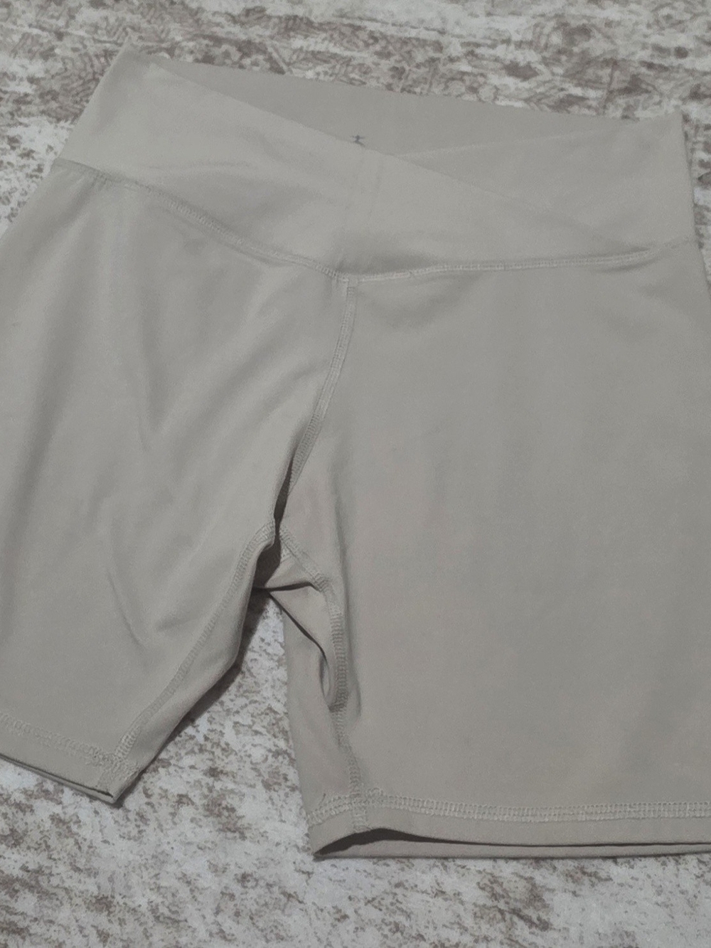 Danskin High-Rise Bike Shorts in Light Taupe